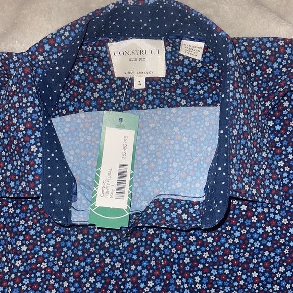 Large Red, white and blue dress shirt. Never worn with tags. - Picture 2 of 2
